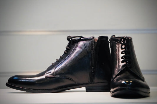 Ankle zip + lace Mens boots