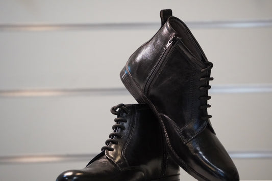 Ankle zip + Lace men oxford boots