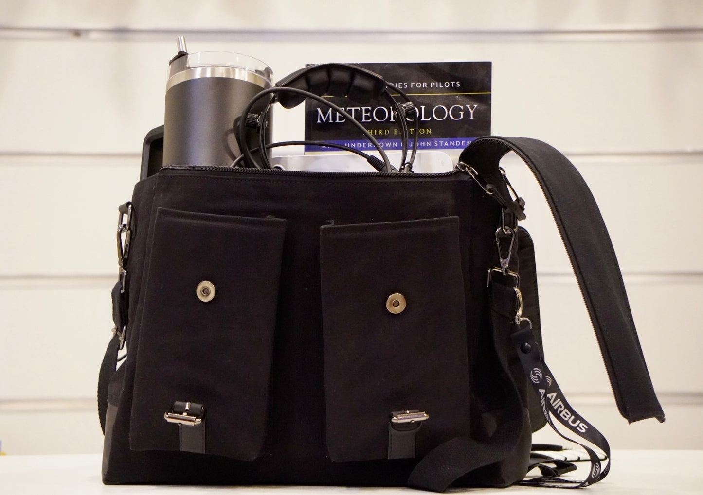 Flaps up office bag