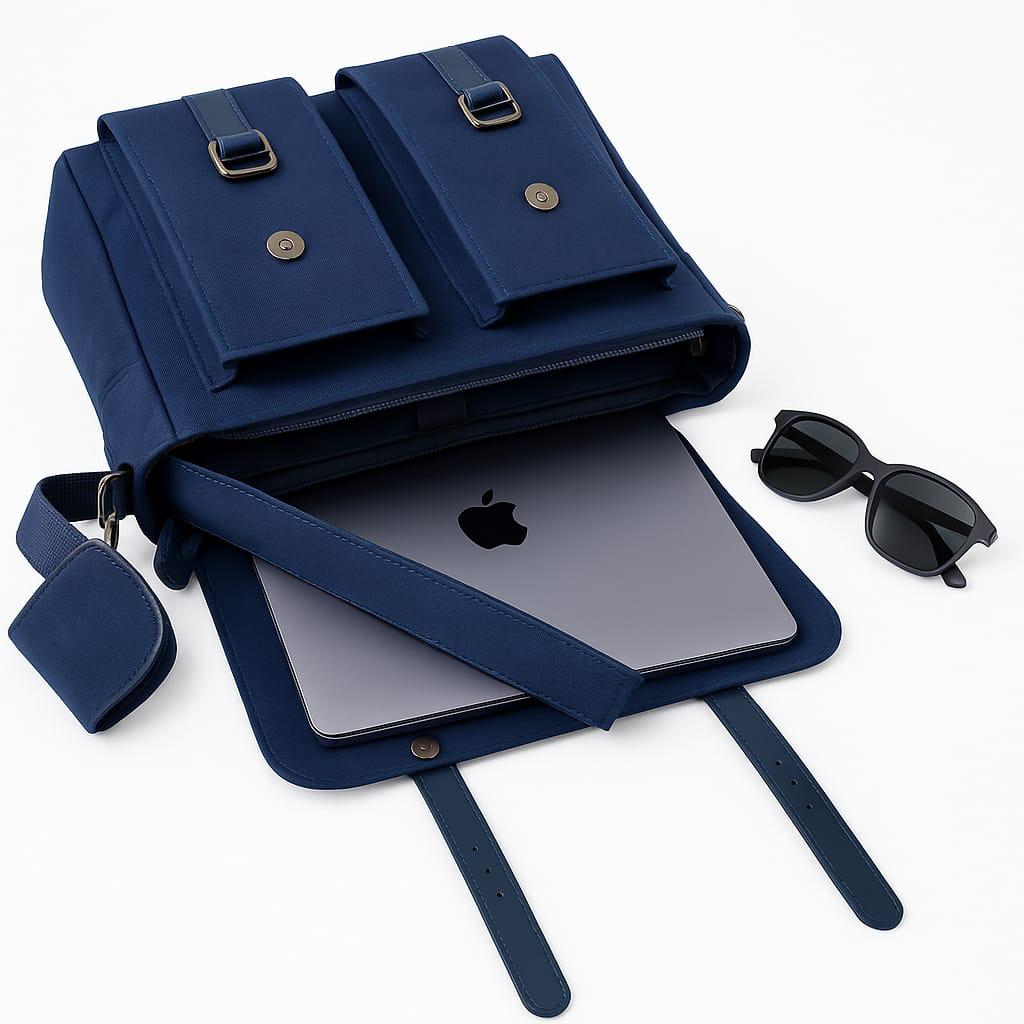 Flaps up office bag