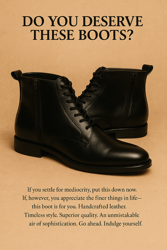 Ankle zip + lace Mens boots