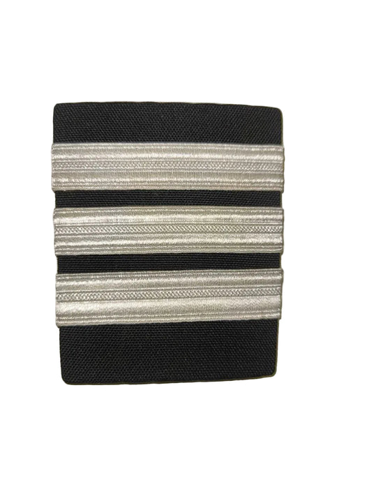 Pilot Uniform Shoulder Epaulettes (Three Silver Stripes)