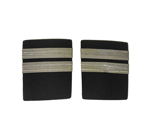 Pilot Uniform Shoulder Epaulettes (Double silver stripe)