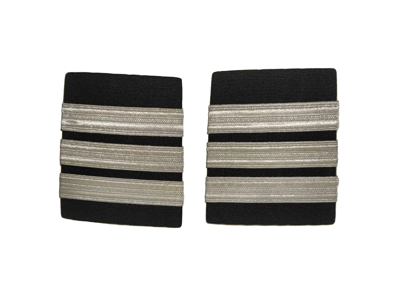 Pilot Uniform Shoulder Epaulettes (Three Silver Stripes)