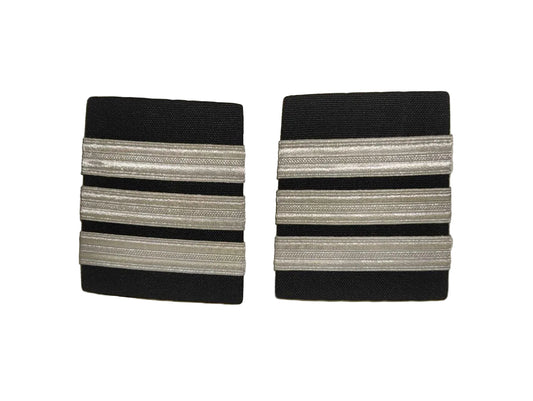 Pilot Uniform Shoulder Epaulettes (Three Silver Stripes)