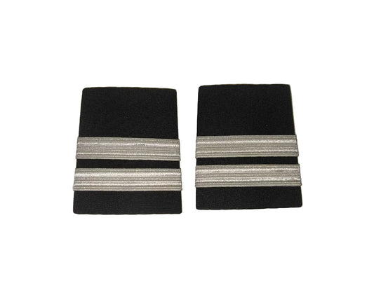 Pilot Uniform Shoulder Epaulettes (Double silver stripe)
