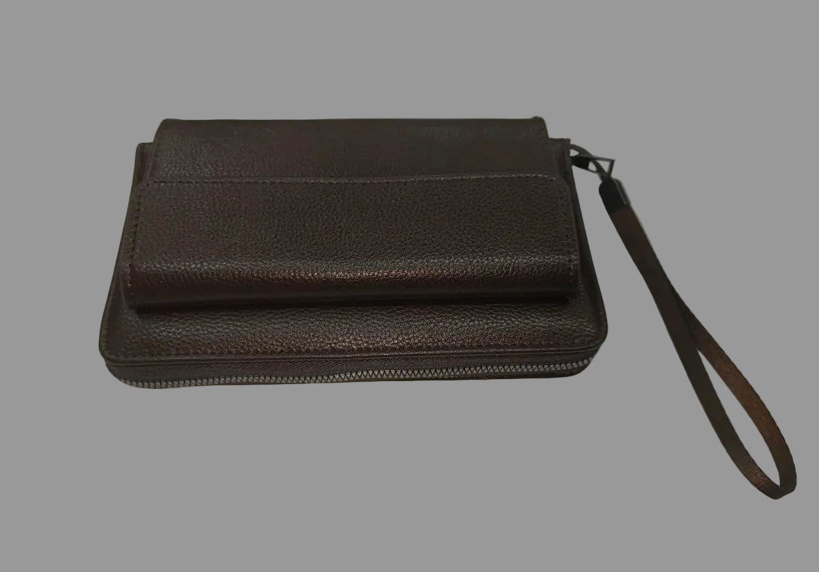 Premium Leather Pouch with Mobile Case Compartment