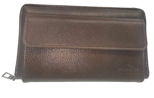 Premium Leather Pouch with Mobile Case Compartment