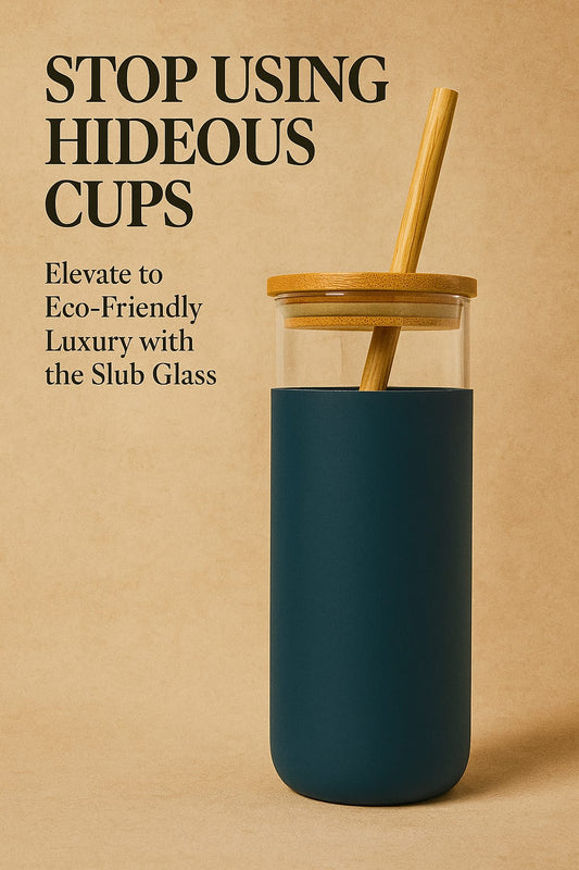 Premium Slub Glass Reusable Cup – Modern & Eco-Conscious