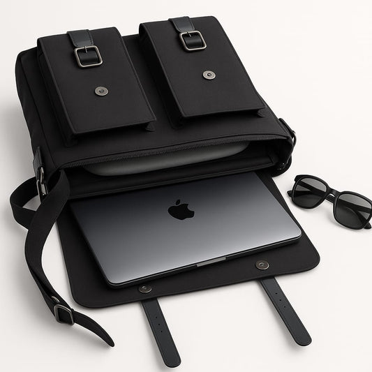 Flaps up office bag