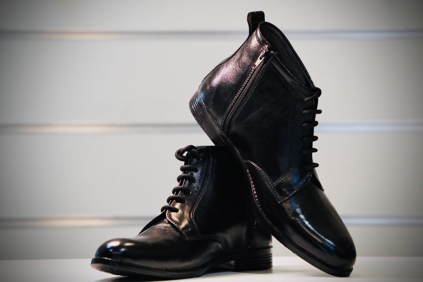 Ankle zip + lace Mens boots