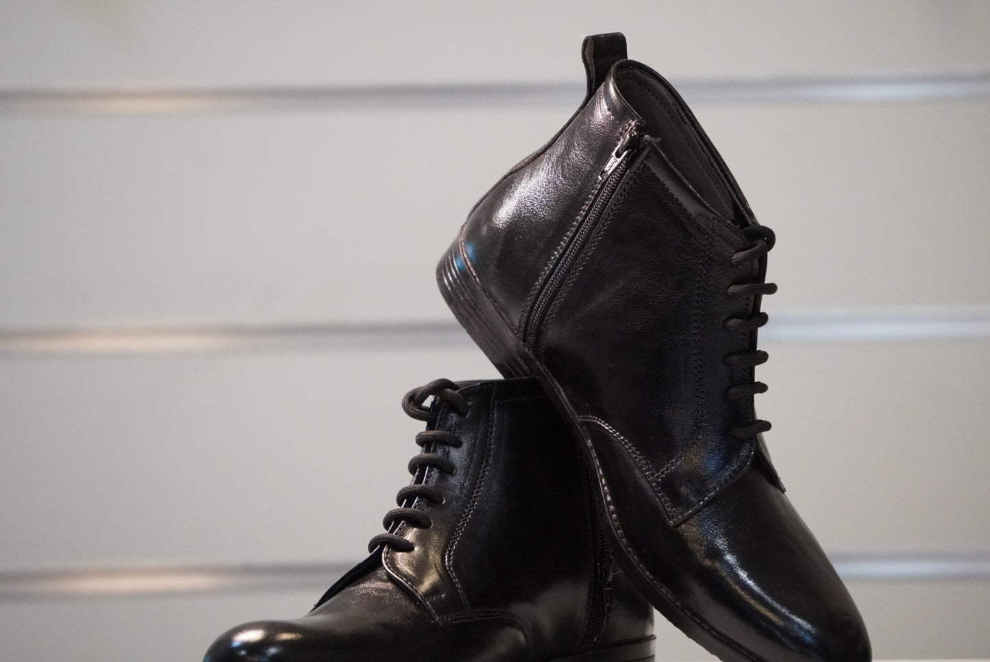 Ankle zip + lace Mens boots