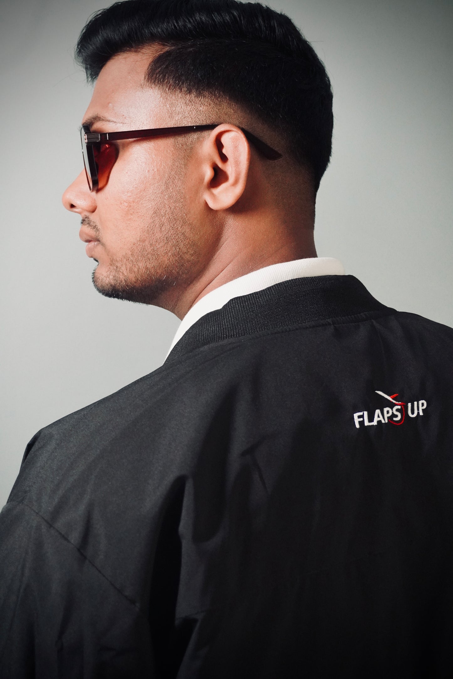 Flaps up bomber jacket