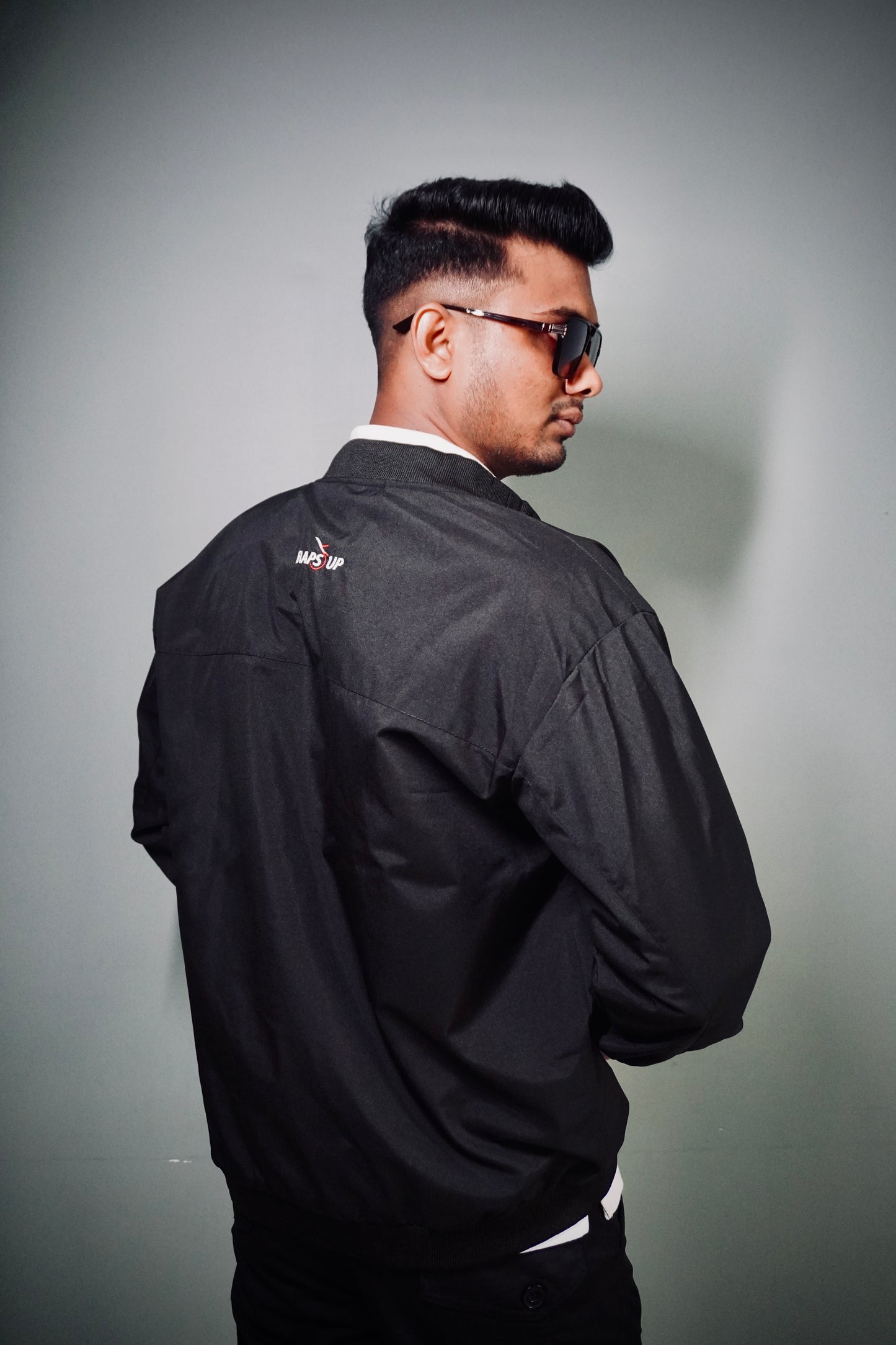 Flaps up bomber jacket