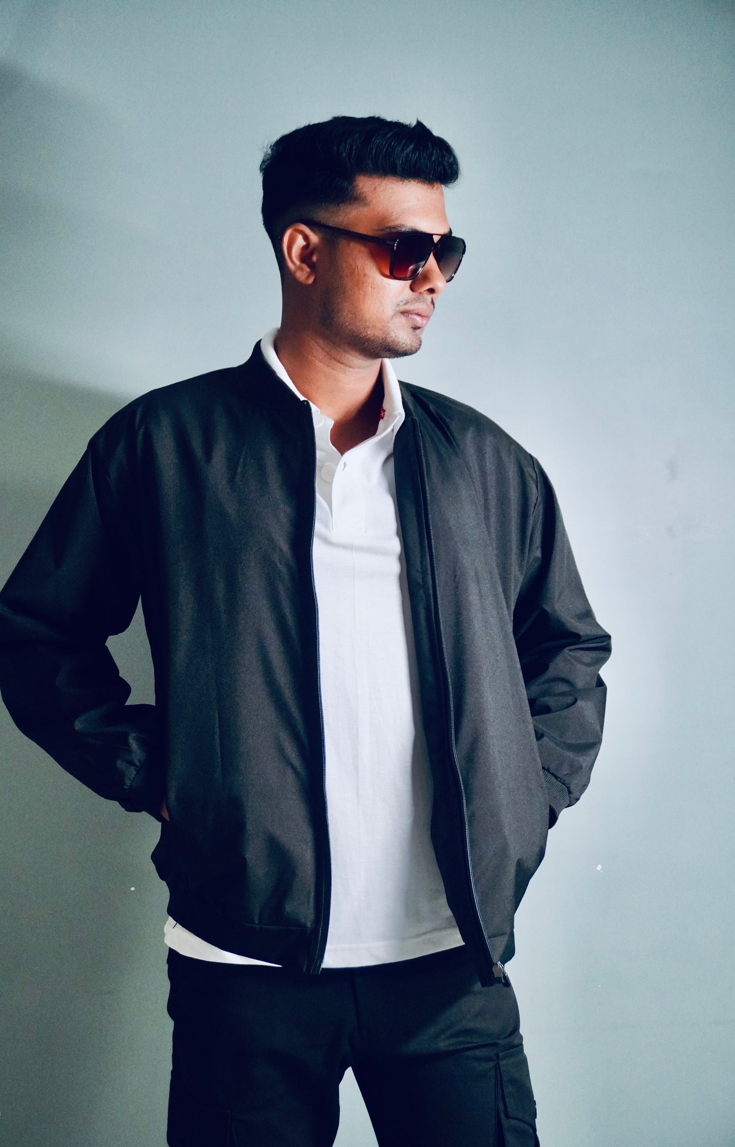 Flaps up bomber jacket