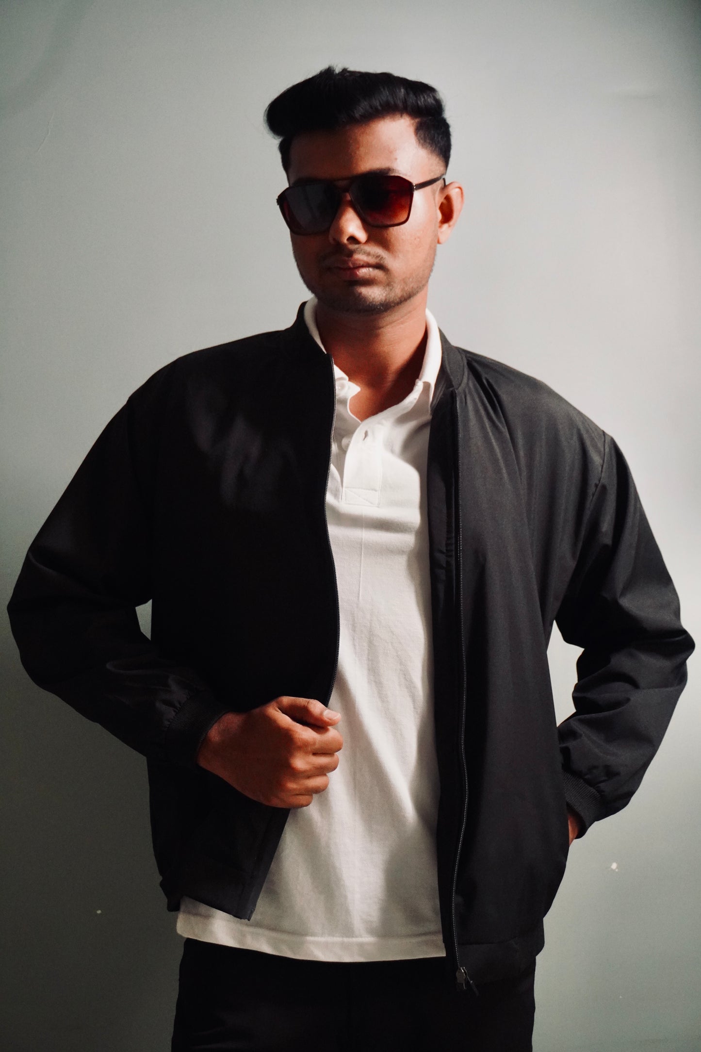 Flaps up bomber jacket