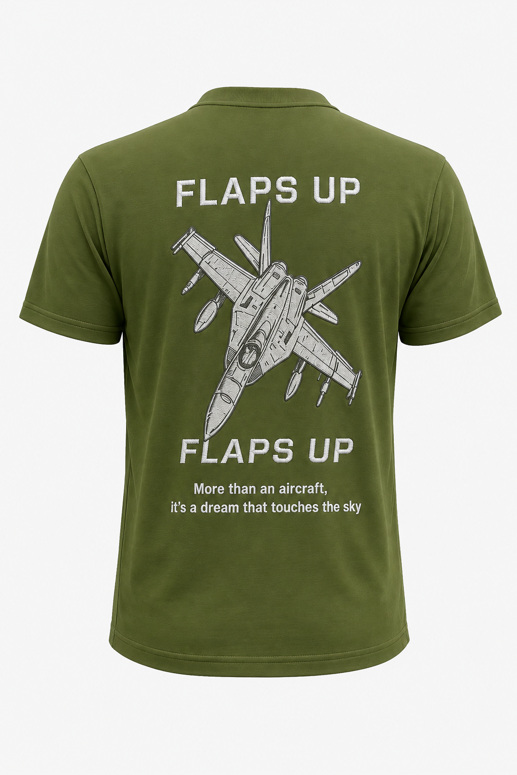 Flaps Up Fighter Jet Graphic T-Shirt – Olive Green | Premium Cotton